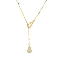 Collier de bijoux de titane, Acier titane, calebasse, Plaqué d'or, bijoux de mode & pavé de micro zircon & pour femme cm, Vendu par PC