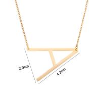 Collier de bijoux de titane, Acier titane, Lettre d’alphabet, Placage de couleur d'or, styles différents pour le choix & pour femme Environ 19.68 pouce, Vendu par PC