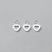 Pendentifs de coeur en argent pur , argent sterling 925, poli, DIY & creux, argent Vendu par PC