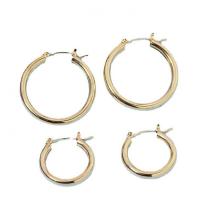 Zinc Alloy Hoop Earring, Donut, gold color plated & for woman 