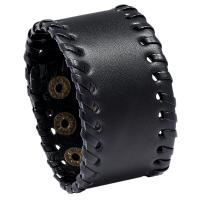 Synthetisches Leder Armband, mit Kuhhaut & Eisen, rund, Modeschmuck & für den Menschen, keine, 40mm, Länge:22.8 cm, verkauft von PC