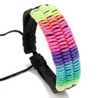 cuir PU bracelet, avec Nylon & corde de cire, Rond, bijoux de mode & pour homme, multicolore, 18mm cm, Vendu par PC