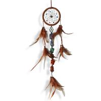 Mode Dreamcatcher, Pierre naturelle, avec Velveteen & plume de poulet & plastique, Attrapeur de rêves, 480mm, Vendu par PC