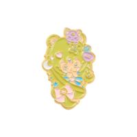 Broche émail, alliage de zinc, Dessin animé, Placage de couleur d'or, unisexe, vert Vendu par PC