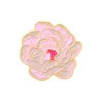 Broche émail, alliage de zinc, fleur, Placage de couleur d'or, unisexe, rose Vendu par PC