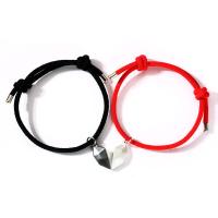 Pulseras para Parejas, cordón de nylon, con aleación de zinc, chapado, 2 piezas & Ajustable & Joyería & diferentes estilos para la opción & para la pareja, más colores para la opción, longitud:16-22 cm, Vendido por Set