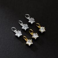 Cubic Zirconia Sterling Silver Pendants, 925 Sterling Silver, Star, plated, DIY & micro pave cubic zirconia 