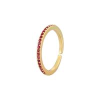 Cubic Zirconia Micro Pave Brass Finger Ring, gold color plated, Adjustable & micro pave cubic zirconia & for woman 