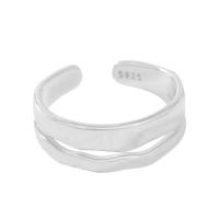 Plata de ley 925 Anillo de dedo Cuff, chapado, Doble capa & Ajustable & para mujer, más colores para la opción, Vendido por UD