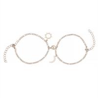 Pulseras para Parejas, Acero inoxidable 201, con aleación de zinc, sol, 2 piezas & con magnético & para la pareja, longitud:aproximado 6.3-9 Inch, Vendido por Set