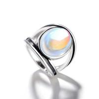 Zinc Alloy Finger Ring, with Sea Opal, fashion jewelry & for woman 