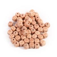 Perles en bois d'origine, Bois de hêtre, cadre, gravé, DIY & modèles différents pour le choix & avec le motif de lettre, plus de couleurs à choisir, 12mm, Environ Vendu par sac