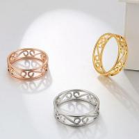 Stainless Steel Finger Ring, 304 Stainless Steel, Vacuum Ion Plating, fashion jewelry & for woman & hollow 