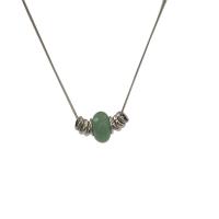 Collier de bijoux de titane, Acier titane, avec résine, avec 6.4cm chaînes de rallonge, beignet, bijoux de mode & imitation jade & pour femme, argent cm, Vendu par PC