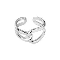 Plata de ley 925 Anillo de dedo Cuff, chapado, Ajustable & para mujer & hueco, más colores para la opción, Vendido por UD