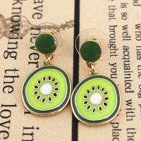 Enamel Zinc Alloy Drop Earring, Fruit, gold color plated & for woman, 28-37mm 