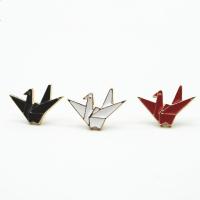 Broche émail, alliage de zinc, Mille grues en Origami, Placage de couleur d'or, unisexe, plus de couleurs à choisir, 30-50mm Vendu par lot