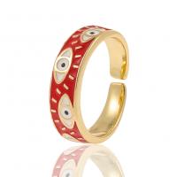 Brass Cuff Finger Ring, gold color plated, Adjustable & for woman & enamel 