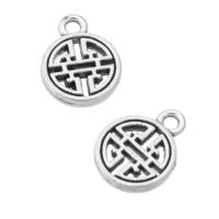 Zinc Alloy Hollow Pendants, Flat Round, plated, Unisex Approx 1.5mm 