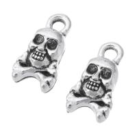 Colgantes de Aleación de Zinc en Forma Calavera, chapado, unisexo, más colores para la opción, 7x13x5mm, agujero:aproximado 2mm, Vendido por KG