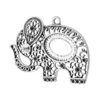 Zink Legierung Anhänger Rohling, Zinklegierung, Elephant, plattiert, DIY & hohl, keine, 47x35x3mm, Bohrung:ca. 2.5mm, verkauft von kg