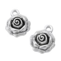 Zinklegierung Blume Anhänger, Rose, plattiert, unisex, keine, 14x17x5mm, Bohrung:ca. 2mm, verkauft von kg