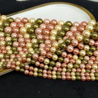 Shell Pearl Beads, Round, plated, DIY mixed colors Approx 14.96 Inch 