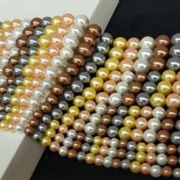 Shell Pearl Beads, Round, plated, DIY mixed colors Approx 14.96 Inch 