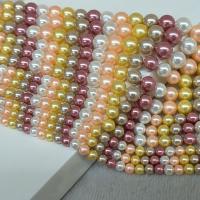 Shell Pearl Beads, Round, plated, DIY mixed colors Approx 14.96 Inch 