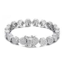 Zinc Alloy Rhinestone Bracelets, plated, fashion jewelry & Unisex & with rhinestone 9.5mm cm 