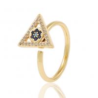 Cubic Zirconia Micro Pave Brass Finger Ring, gold color plated, Adjustable & rotatable & micro pave cubic zirconia & for woman & enamel 