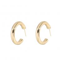 Brass Stud Earring, gold color plated & for woman 