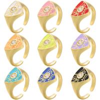 Cubic Zirconia Micro Pave Brass Finger Ring, plated, micro pave cubic zirconia & for woman & enamel 