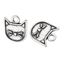 Colgantes Animales de Aleación de Zinc, Gato, chapado, unisexo, más colores para la opción, 13x14x1mm, agujero:aproximado 2mm, Vendido por KG