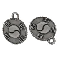 Zinc Alloy Jewelry Pendants, Flat Round, plated, Unisex & blacken Approx 2mm 