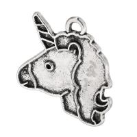 Colgantes Animales de Aleación de Zinc, Unicornio, chapado, unisexo, más colores para la opción, 19x24x1mm, agujero:aproximado 2mm, Vendido por KG