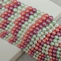 Shell Pearl Beads, Round, plated, DIY mixed colors Approx 14.96 Inch 