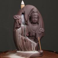 Incense Smoke Flow Backflow Holder Ceramic Incense Burner, Purple Clay, handmade, for home and office & durable & multifunctional 