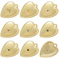 Cubic Zirconia Brass Pendants, Heart, plated, micro pave cubic zirconia 