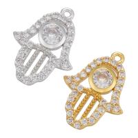 Cubic Zirconia Micro Pave Brass Pendant, Hand, plated, micro pave cubic zirconia Approx 1mm 