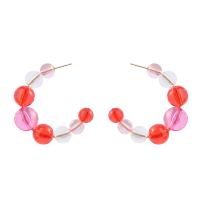 Resin Zinc Alloy Earring, with Resin, fashion jewelry & for woman 