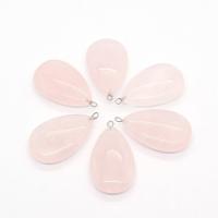 Rose Quartz Pendant, Teardrop, Unisex, pink 