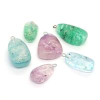 Crackle Quartz Pendant, irregular, Unisex 16x31- 