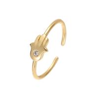 Cubic Zirconia Micro Pave Brass Finger Ring, gold color plated, Adjustable & micro pave cubic zirconia & for woman 