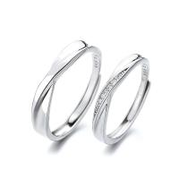 Ehepaar Fingerringe, 925er Sterling Silber, platiniert, Einstellbar & Modeschmuck, verkauft von PC