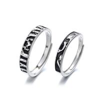 Anillos para Pareja, Plata de ley 925, chapado en platina real, Ajustable & Joyería, Vendido por UD