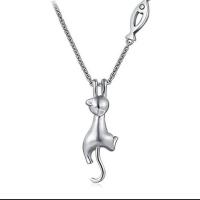 Collier de bijoux en argent , Argent sterling 925, Plaqué de platine, bijoux de mode & pour femme Environ 17.7 , Vendu par PC