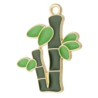 Zinc Alloy Enamel Pendants, Bamboo, gold color plated, Unisex, green Approx 2mm, Approx 