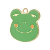 Zinc Alloy Enamel Pendants, Frog, gold color plated, Unisex, green Approx 2mm, Approx 