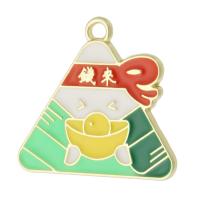 Zinc Alloy Enamel Pendants, Triangle, gold color plated, Unisex, mixed colors Approx 2mm, Approx 